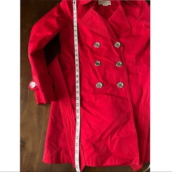 Michael Michael Kors, red double-breasted, trenchcoat size small - Picture 4 of 5
